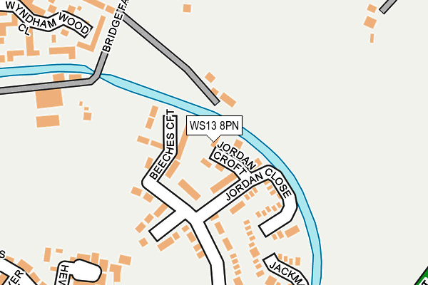 WS13 8PN map - OS OpenMap – Local (Ordnance Survey)
