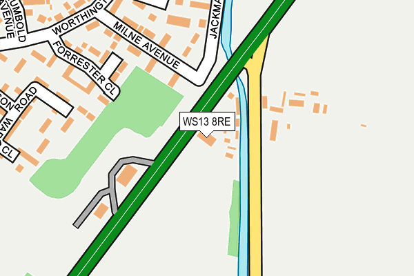 WS13 8RE map - OS OpenMap – Local (Ordnance Survey)