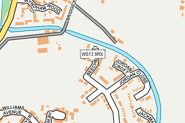 WS13 8RX map - OS OpenMap – Local (Ordnance Survey)