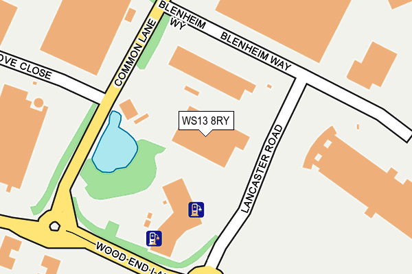 WS13 8RY map - OS OpenMap – Local (Ordnance Survey)