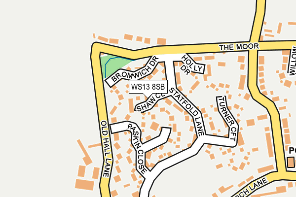 WS13 8SB map - OS OpenMap – Local (Ordnance Survey)