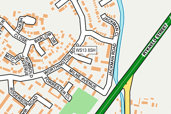 WS13 8SH map - OS OpenMap – Local (Ordnance Survey)