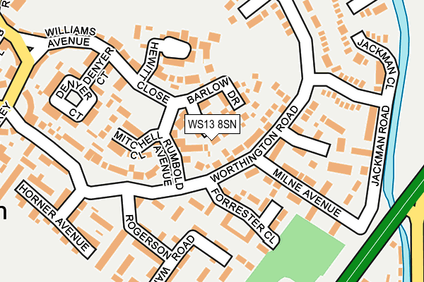 WS13 8SN map - OS OpenMap – Local (Ordnance Survey)