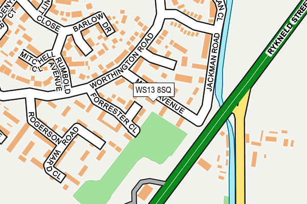 WS13 8SQ map - OS OpenMap – Local (Ordnance Survey)