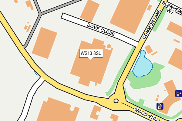 WS13 8SU map - OS OpenMap – Local (Ordnance Survey)
