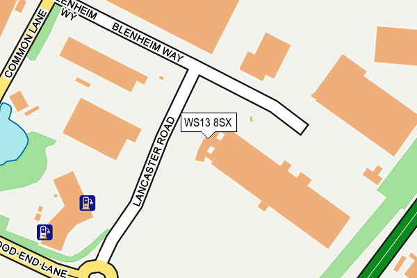 WS13 8SX map - OS OpenMap – Local (Ordnance Survey)