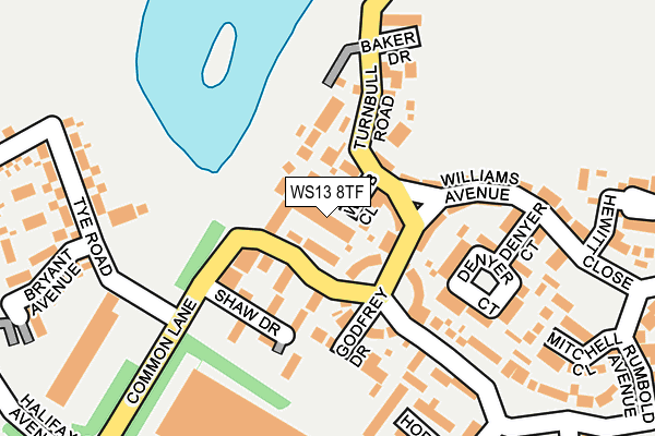 WS13 8TF map - OS OpenMap – Local (Ordnance Survey)