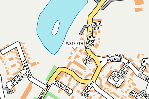 WS13 8TH map - OS OpenMap – Local (Ordnance Survey)
