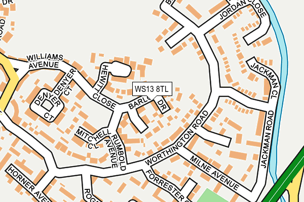 WS13 8TL map - OS OpenMap – Local (Ordnance Survey)