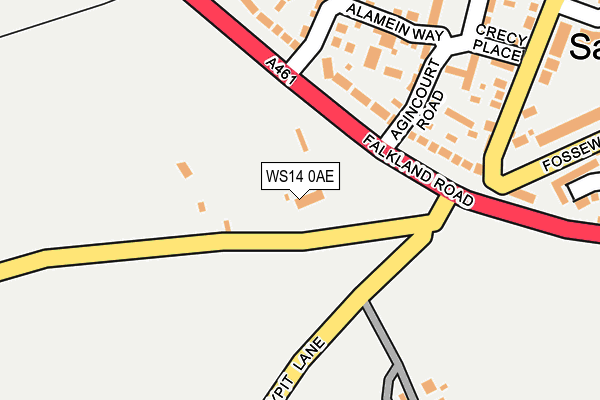 WS14 0AE map - OS OpenMap – Local (Ordnance Survey)