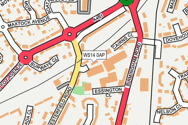 WS14 0AP map - OS OpenMap – Local (Ordnance Survey)