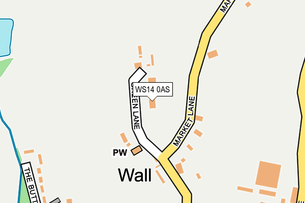 WS14 0AS map - OS OpenMap – Local (Ordnance Survey)