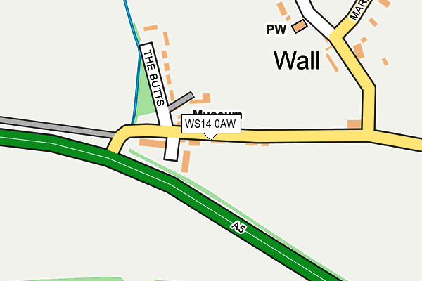 WS14 0AW map - OS OpenMap – Local (Ordnance Survey)