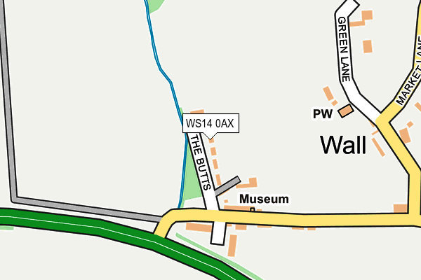 WS14 0AX map - OS OpenMap – Local (Ordnance Survey)