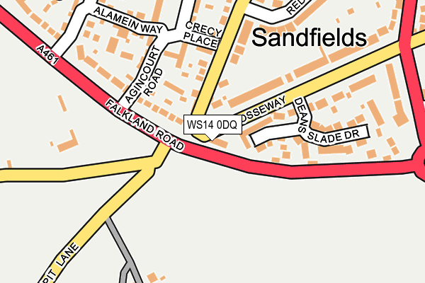 WS14 0DQ map - OS OpenMap – Local (Ordnance Survey)