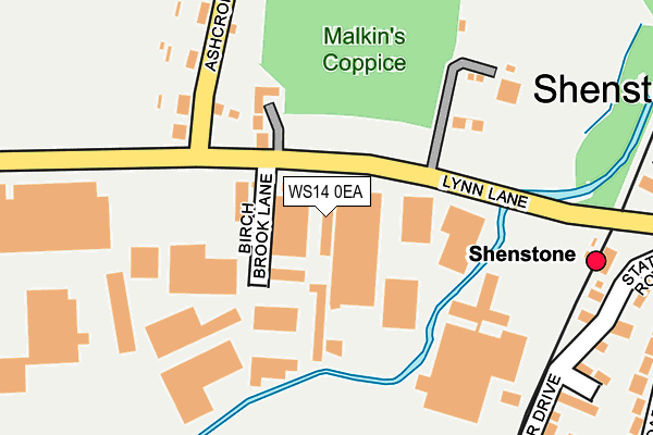 WS14 0EA map - OS OpenMap – Local (Ordnance Survey)