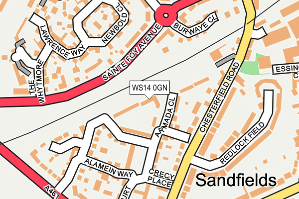 WS14 0GN map - OS OpenMap – Local (Ordnance Survey)