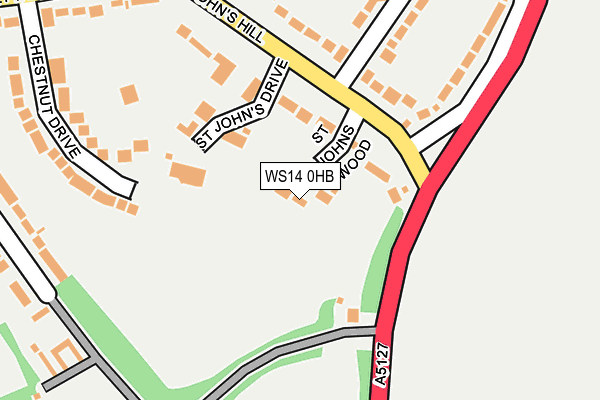 WS14 0HB map - OS OpenMap – Local (Ordnance Survey)