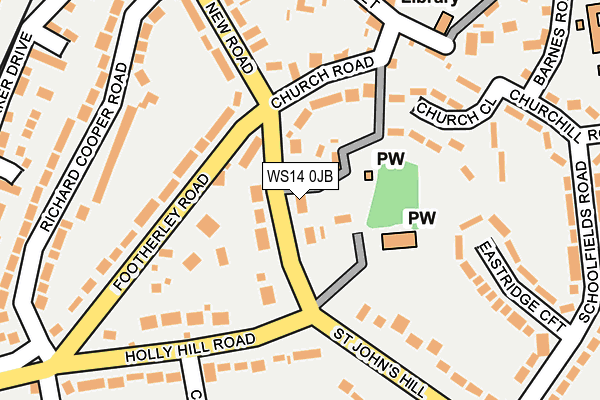 WS14 0JB map - OS OpenMap – Local (Ordnance Survey)