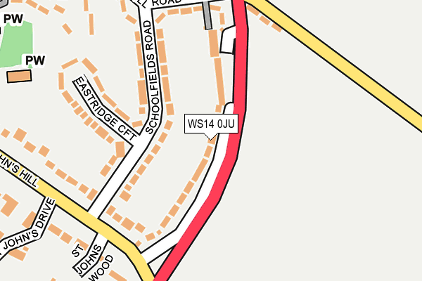 WS14 0JU map - OS OpenMap – Local (Ordnance Survey)