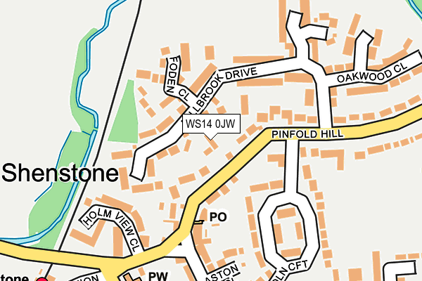 WS14 0JW map - OS OpenMap – Local (Ordnance Survey)