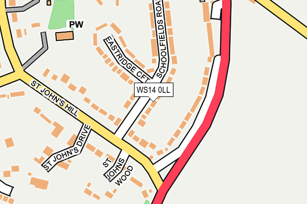 WS14 0LL map - OS OpenMap – Local (Ordnance Survey)