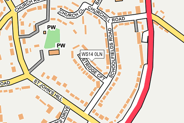 WS14 0LN map - OS OpenMap – Local (Ordnance Survey)