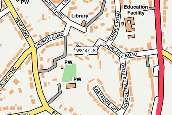 WS14 0LS map - OS OpenMap – Local (Ordnance Survey)
