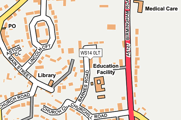 WS14 0LT map - OS OpenMap – Local (Ordnance Survey)