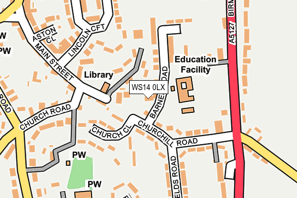 WS14 0LX map - OS OpenMap – Local (Ordnance Survey)