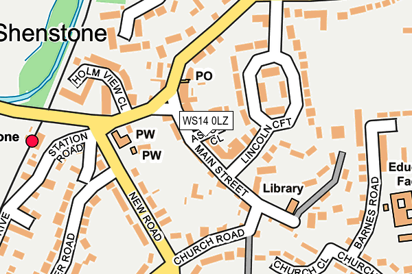Map of SHENSTONE STORES T/A VILLAGE STORES LTD at local scale