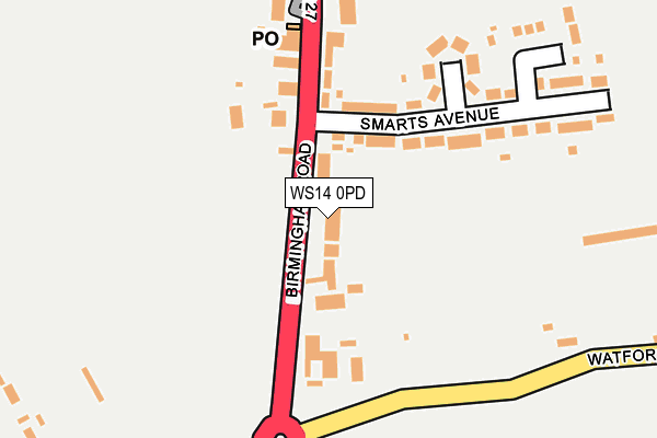 WS14 0PD map - OS OpenMap – Local (Ordnance Survey)