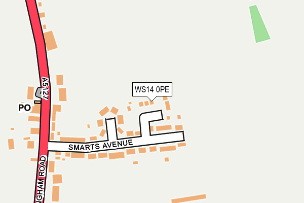 WS14 0PE map - OS OpenMap – Local (Ordnance Survey)