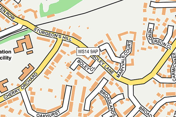 WS14 9AP map - OS OpenMap – Local (Ordnance Survey)