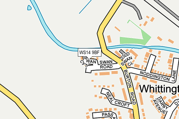 WS14 9BF map - OS OpenMap – Local (Ordnance Survey)