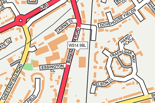 WS14 9BL map - OS OpenMap – Local (Ordnance Survey)