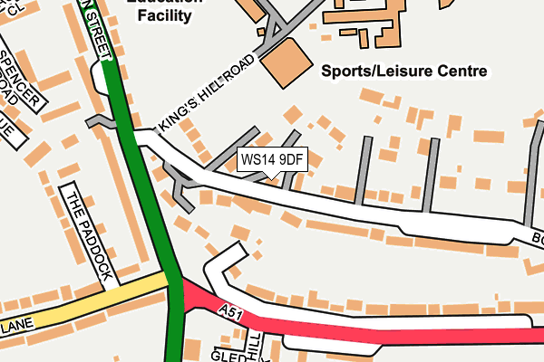 WS14 9DF map - OS OpenMap – Local (Ordnance Survey)