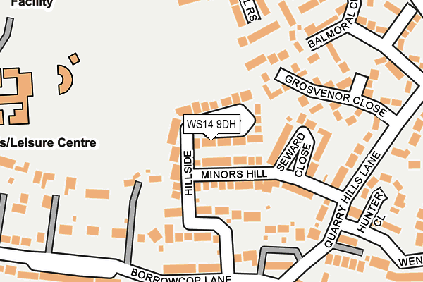 WS14 9DH map - OS OpenMap – Local (Ordnance Survey)