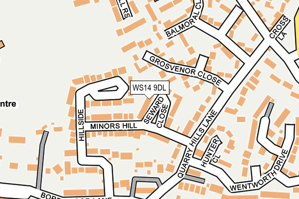 WS14 9DL map - OS OpenMap – Local (Ordnance Survey)