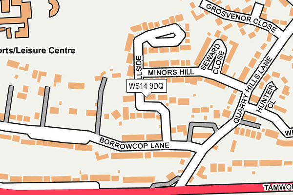 WS14 9DQ map - OS OpenMap – Local (Ordnance Survey)