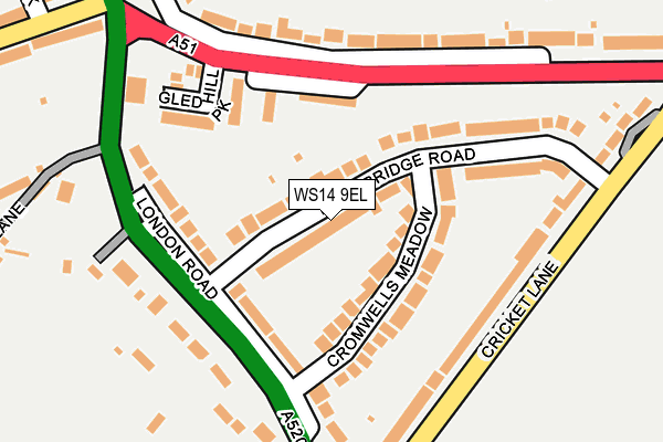 WS14 9EL map - OS OpenMap – Local (Ordnance Survey)