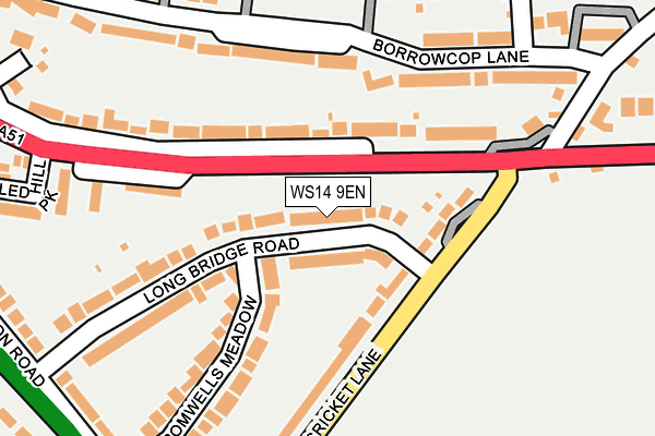 WS14 9EN map - OS OpenMap – Local (Ordnance Survey)