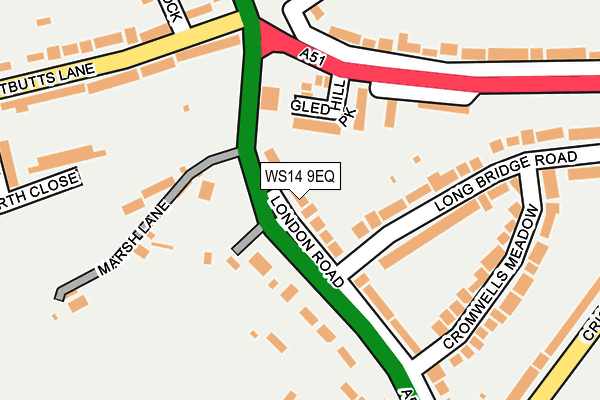 WS14 9EQ map - OS OpenMap – Local (Ordnance Survey)