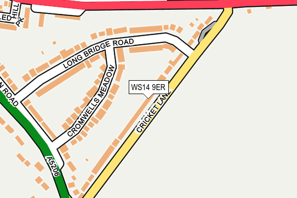 WS14 9ER map - OS OpenMap – Local (Ordnance Survey)