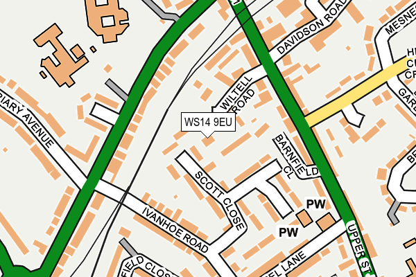 WS14 9EU map - OS OpenMap – Local (Ordnance Survey)