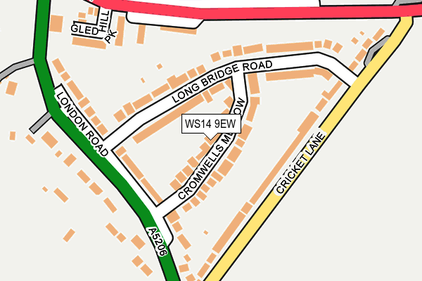 WS14 9EW map - OS OpenMap – Local (Ordnance Survey)