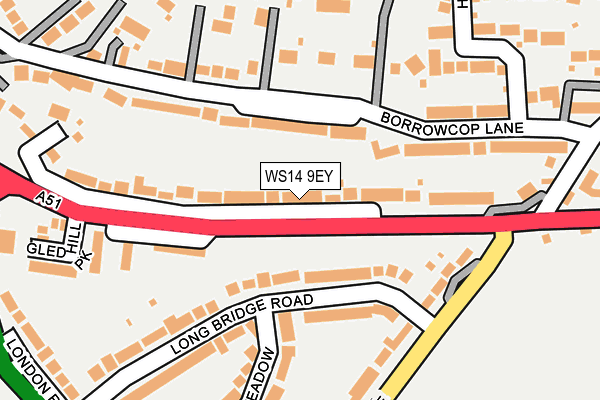 WS14 9EY map - OS OpenMap – Local (Ordnance Survey)