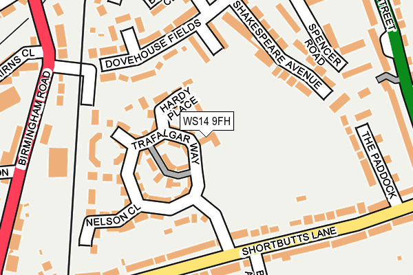 WS14 9FH map - OS OpenMap – Local (Ordnance Survey)