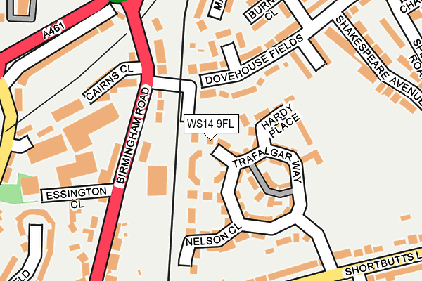 WS14 9FL map - OS OpenMap – Local (Ordnance Survey)