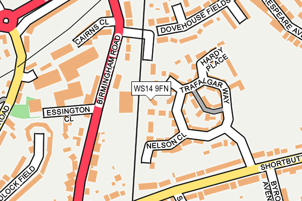 WS14 9FN map - OS OpenMap – Local (Ordnance Survey)